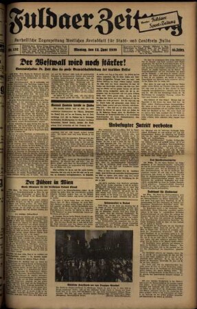 Ausgabe vom Montag, den 12. Juni 1939.