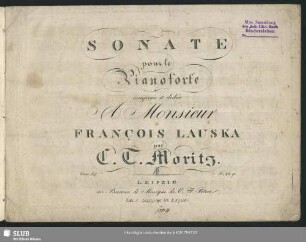 Sonate pour le Pianoforte : Oeuv. 14