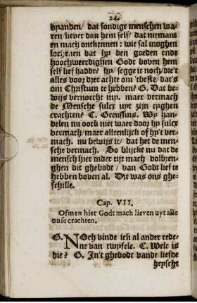 Cap. VII. Ofmen hier Godt mach lieven uyt alle onse crachten