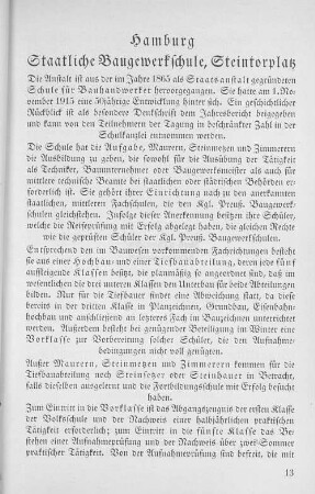 Staatliche Baugewerkschule, Steintorplatz
