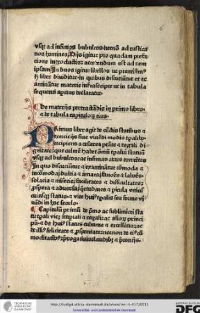 Primus liber agit de cunctis statibus et exercitiis sive vivendi modis temporalibus incipiens a Cesarea potestate et regali dignitate...
