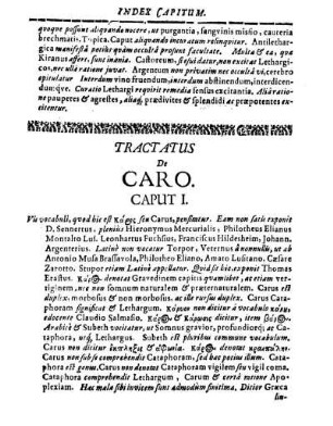 [Index Capitum.] Tractatus De Caro.