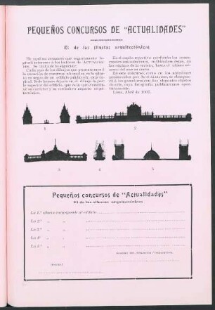Pequeños concursos de "Actualidades" : El de las siluetas arquitectónicas