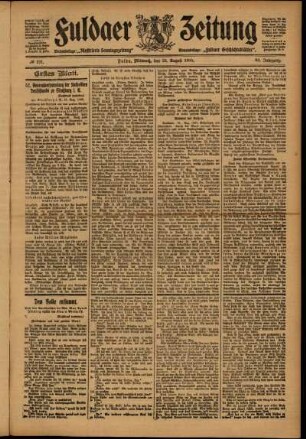Erste Ausgabe vom Mittwoch, den 23. August 1905.