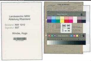 Entnazifizierung Hugo Wincke , geb. (Postrat)