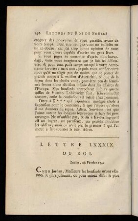 140-162, Lettre LXXXIX. du Roi.-Lettre CI. du Roi.