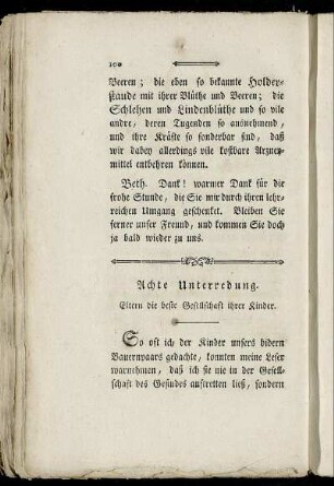 Achte Unterredung. Eltern die beste Gesellschaft ihrer Kinder.