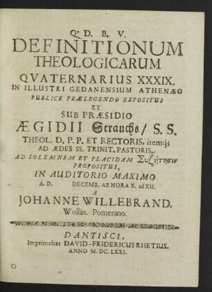Definitionum Theologicarum Quaternarius XXXIX.