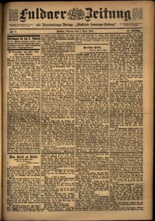 Ausgabe vom Montag, den 01. April 1901.