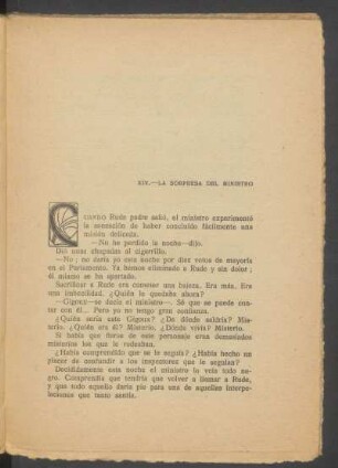 XIV. - La sorpresa del ministro