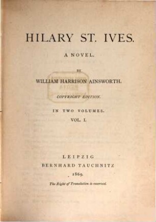 Hilary St. Ives : a novel. 1
