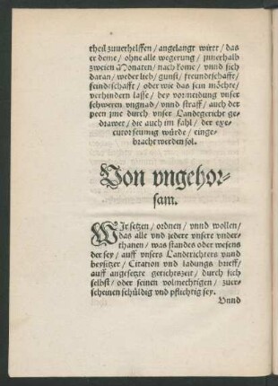 Von ungehorsam.