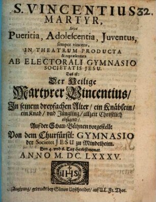 Sanctus Vincentius Martyr : [Periocha]