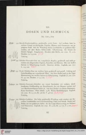XII. Dosen und Schmuck (Nr. 539-550)