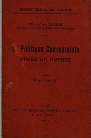 La politique commerciale après la guerre