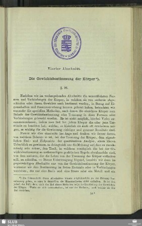 Vierter Abschnitt. Die Gewichtsbestimmung der Körper