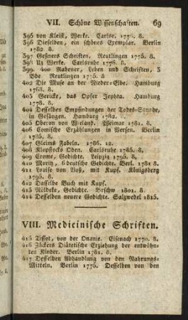 VIII. Medicinische Schriften
