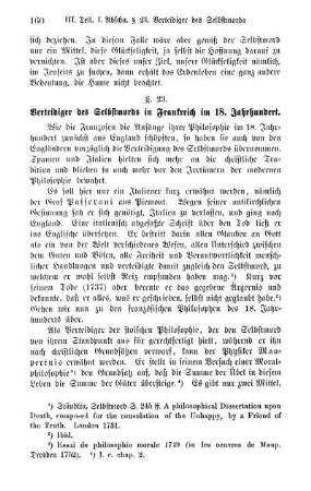 § 23. Verteidiger des Selbstmords in Frankreich im 18. Jahrhundert.
