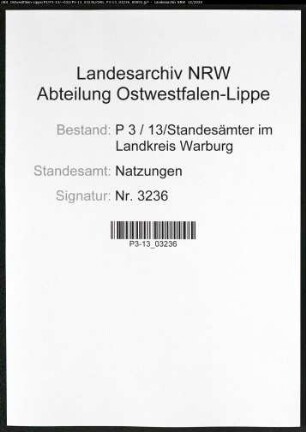 Sterberegister Standesamt Natzungen
