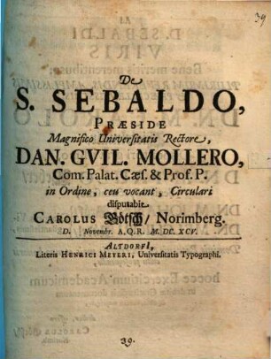 De S. Sebaldo