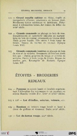 Étoffes – Broderies – Rideaux (Nr. 124-135)