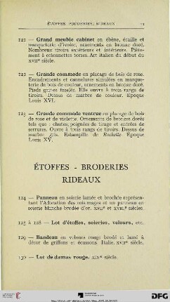 Étoffes – Broderies – Rideaux (Nr. 124-135)