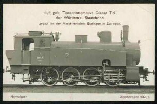 4/4 gek. Tenderlokomotive Classe T 4der Würtetemb. Staatsbahn