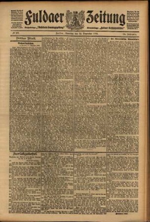 Dritte Ausgabe vom Samstag, den 12. Dezember 1908.