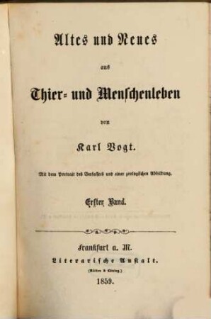 Altes und Neues aus Thier- und Menschenleben, 1