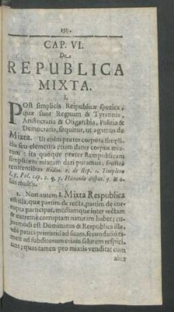 Cap. VI. De Republica Mixta