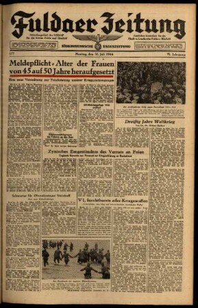 Ausgabe vom Montag, den 31. Juli 1944.