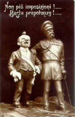 Italienische Postkarte mit Poincaré und Nikolaus II.