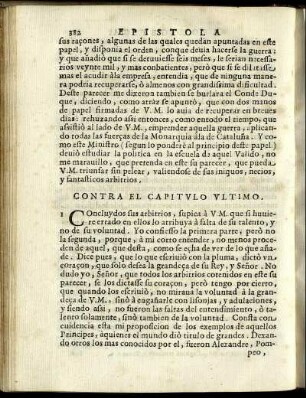 Contra El Capitulo Ultimo; Parecer Del Autor.