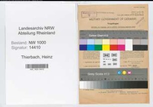 Entnazifizierung Heinz Thierbach, geb. 10.08.1912 (Bankangest.)