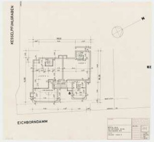 Wohnhäuser Alt-Wittenau 62, 63 / Eichborndamm 243, Berlin-Reinickendorf: Grundriss Kellergeschoss 1:100