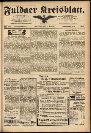 Zweite Ausgabe vom Samstag, den 25. Oktober 1902.