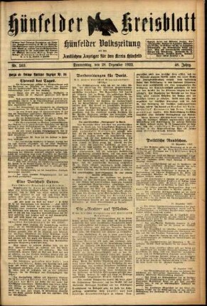 Ausgabe vom Donnerstag, den 28. Dezember 1922.