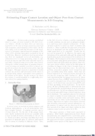 Estimating finger contact location and object pose from contact measurements in 3-D grasping
