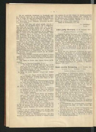 Neunte ordentliche Versammlung, am 10. Dezember 1887