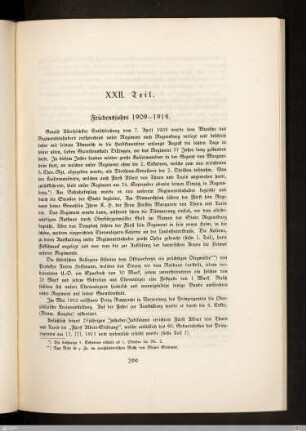 XXII. Friedensjahre 1909-1914