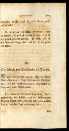 36. - 38. Der Oberste von Steinbrecher an Beulwitz.