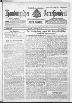 Hamburgischer Correspondent und Hamburgische Börsen-Halle : ältestes Hamburger Handels- u. Börsenbl. ; bedeutendste u. größte Schiffahrts-Zeitung Deutschlands, Abendausgabe