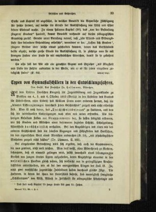 Typen von Gymnasialschülern in den Entwicklungsjahren