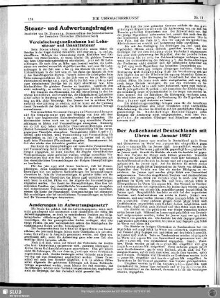 Der Außenhandel Deutschlands mit Uhren im Januar 1927