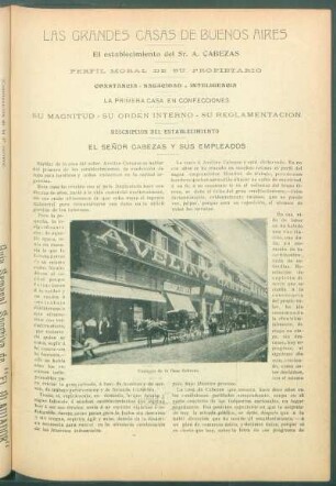 Las grandes casa de Buenos Aires - El establecimiento del Sr. A. Cabezas
