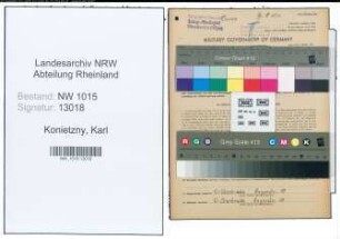 Entnazifizierung Karl Konietzny , geb. 25.05.1903 (Schaffner)
