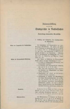 Zusammenstellung der bei dem Stadtgerichte in Nachlaßsachen zur Anwendung kommenden Grundsätze