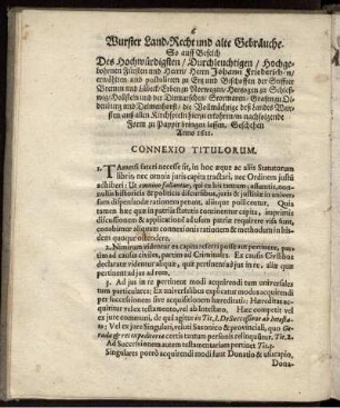 Wurster Land-Recht und alte Gebräuche [...]