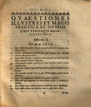 Dispvtatio Ivridica Complectens Qvaestiones Illvstres Et Magis Practicas Ex Diversis Jvris Vtrivsqve Materiis Desvmptas