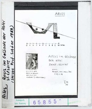 Arles: Saint-Césaire, Apsisreste, Skizze Wolfgang Schöne 1959